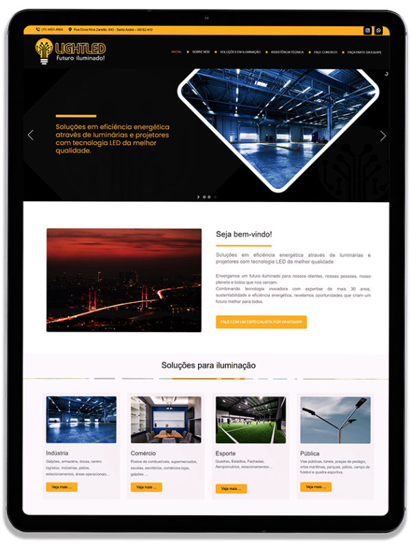 Website LightLed Iluminação